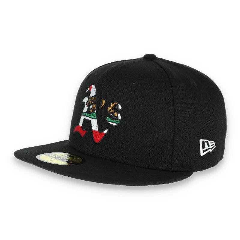 Stylish Hat-OAKLAND ATHLETICS NEW ERA CA BEAR 59FIFTY FITTED HAT-BLACK