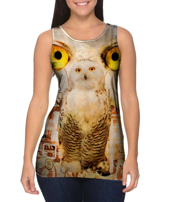 Bold Print Tank-Snow Nebula Owl