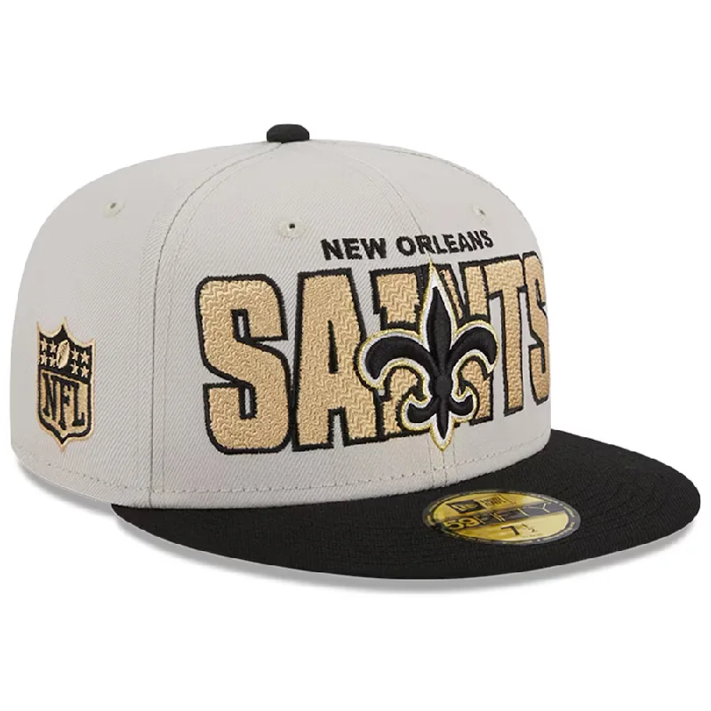 Camping Hat-New Era New Orleans Saints 2023 NFL Draft On Stage 59FIFTY Fitted Hat