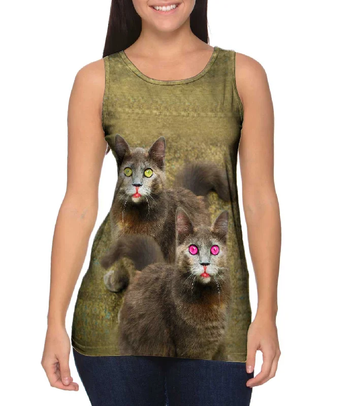 Simple Sleeveless Top-Skiddadles Brown Cats