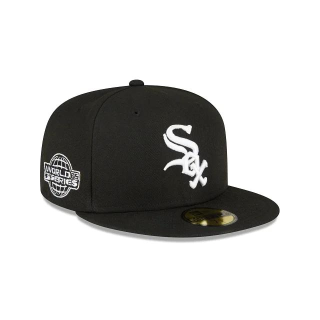 Classic Baseball Hat-NEW ERA CHICAGO WHITE SOX 2005 WORLD SERIES SIDE PATCH 59FIFTY FITTED-BLACK/WHITE