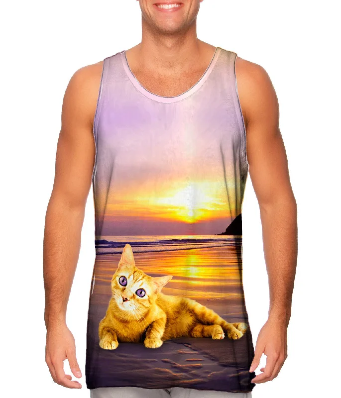 Fashion Tank-Smooth Sunset Kitty Cat