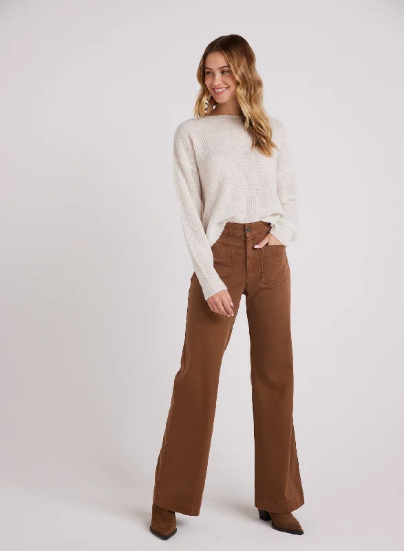 Chino Joggers-Lola Two Pocket Wide Leg - Spiced Brown