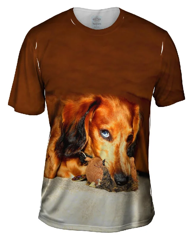 Customizable T-Shirt-Dachshund With Chew Toy