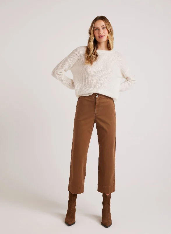 Everyday Pants-Sofia Wide Leg Crop - Spiced Brown