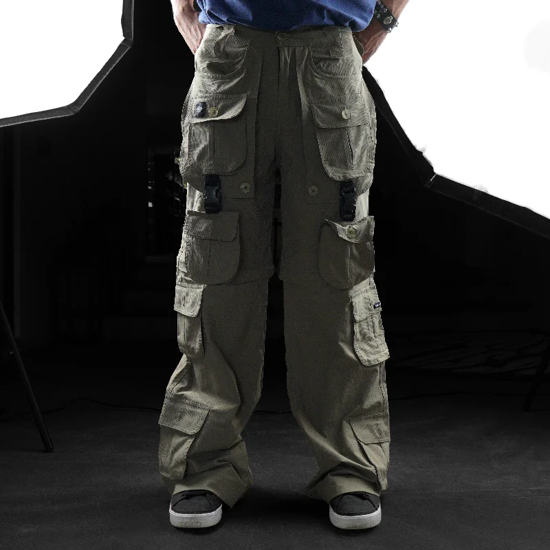 Outdoor Pants-OLIVE KHAKI RIPSTOP CARGOS