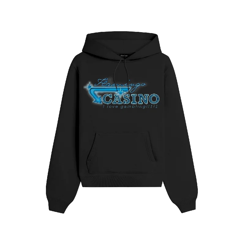 Bold Text Hoodie-Flamingo Casino Youth Black Hoodie