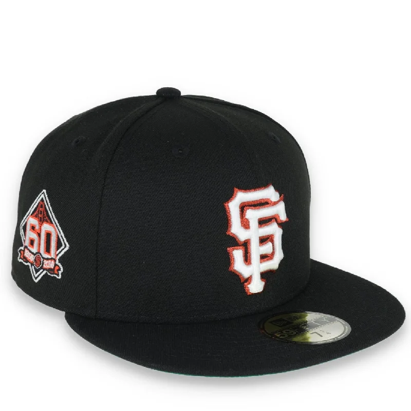 Elegant Hat-New Era San Francisco Giants Fitted 60th Anniversary Metallic Logo Side Patch 59fifty-Black