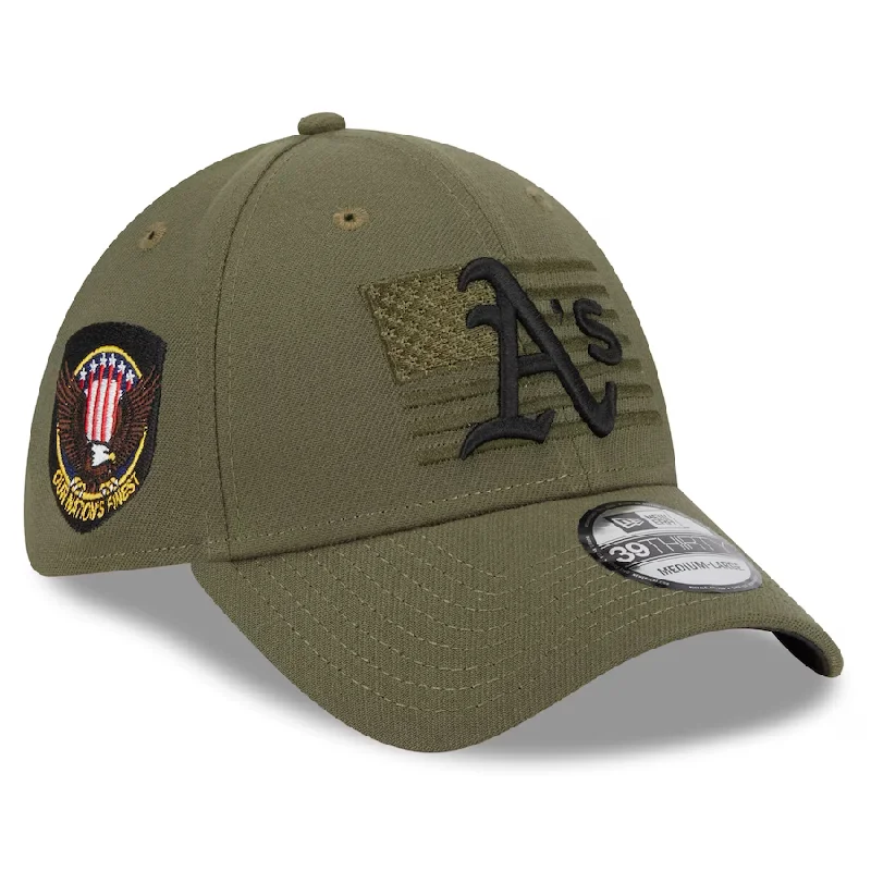 Fedora Hat-New Era Oakland Athletics Armed Forces Weekend 39Thirty Flex Fit Hat