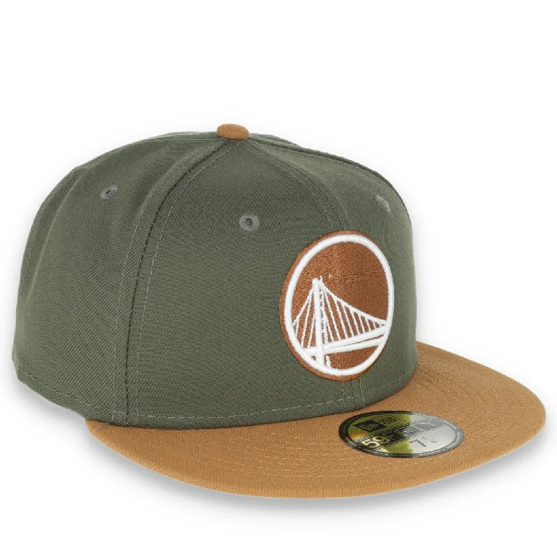 Classic Hat-NEW ERA GOLDEN STATE WARRIORS COLOR PACK 2TONE 59FIFTY FITTED HAT- OLIVE/TAN