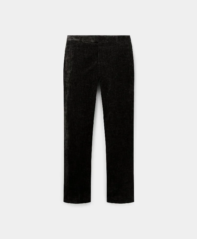 Casual Fit Pants-Black Zuri Velvet Pants