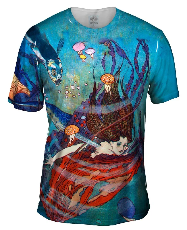 Cool Cartoon T-Shirt-Edmund Dulac - "The Little Mermaid" (1911)