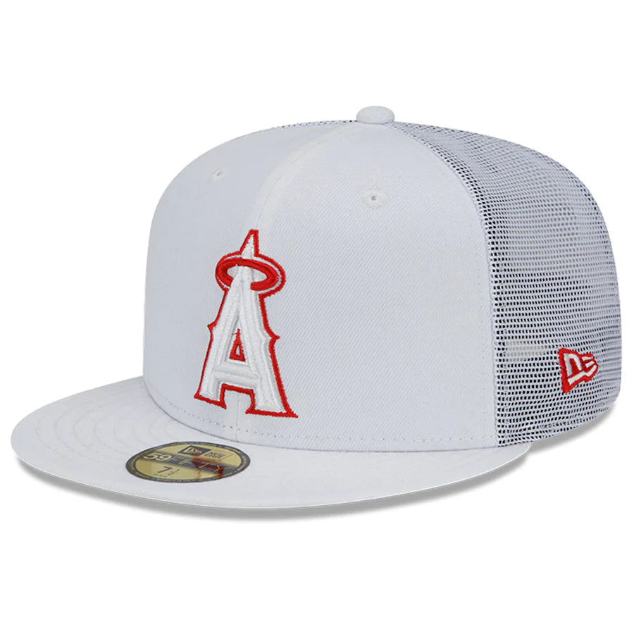 Casual Fit Hat-Los Angeles Angels New Era 2022 Batting Practice 59FIFTY Fitted Hat - White