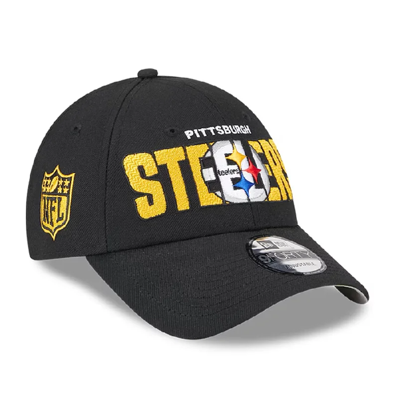 Wool Fedora Hat-New Era Pittsburgh Steelers 2023 NFL Draft 9FORTY Adjustable Hat - Black