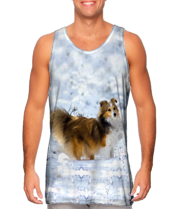 Workout Sleeveless-Snow Day Sheltie