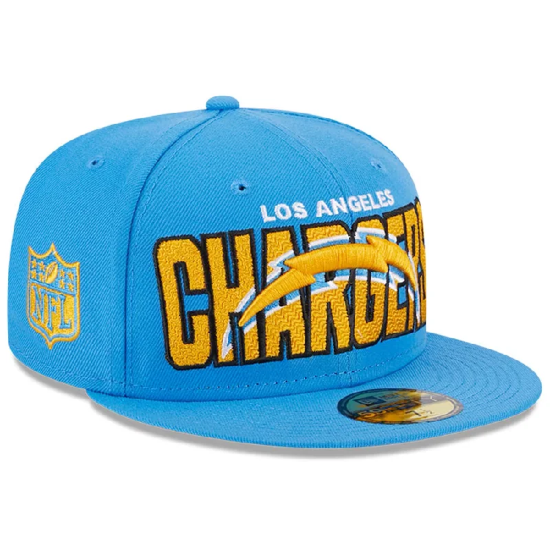 Hiking Outdoor Hat-New Era  Los Angeles Chargers  2023 NFL Draft 59FIFTY Fitted Hat - Powder Blue