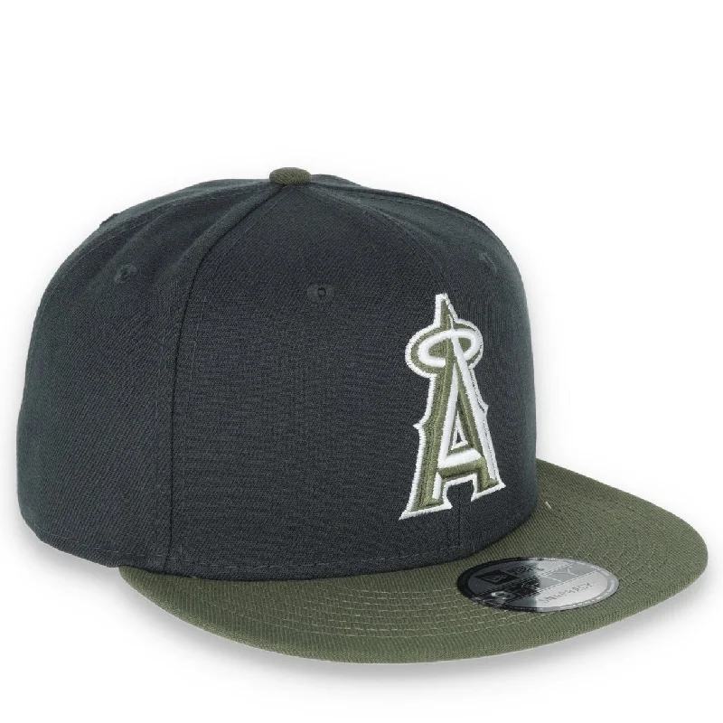 Trucker Hat-New Era Los Angeles Angels 2-Tone Color Pack Snapback Hat - Grey/Olive