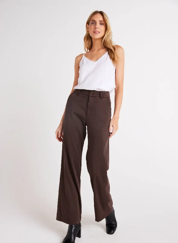 Fashionable Pants-Sydney Wide Leg Pant - Chestnut Brown