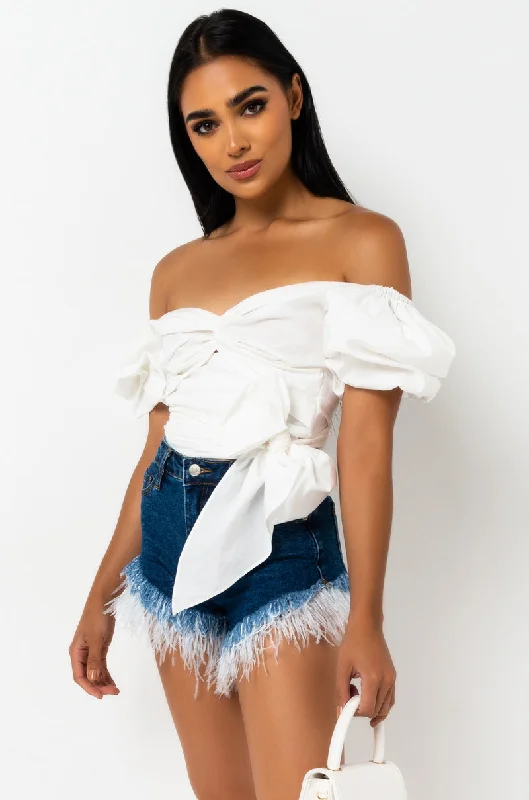 Beachwear Shorts-FEATHER SHORTS DARK BLUE DENIM