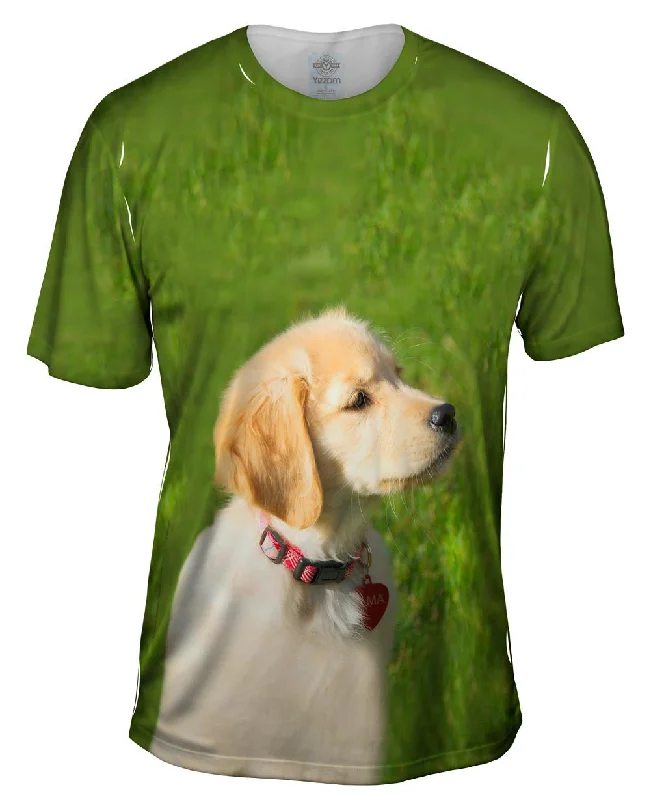 Vintage T-Shirt-Dreamy Yellow Labrador Puppy