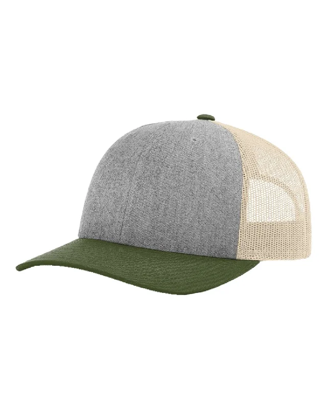 Hiking Hat-Low Pro Trucker Cap- Heather Grey/Birch/Army