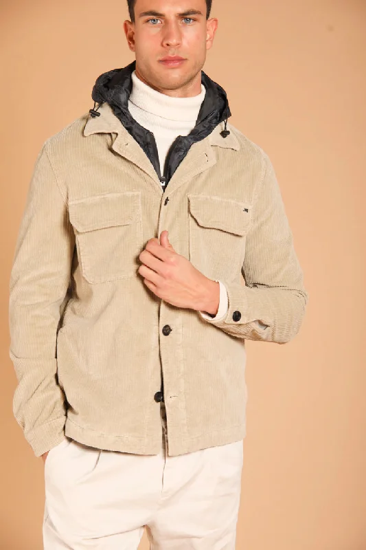 Technical Jacket-Winter Jacket field jacket uomo in velluto slim fit