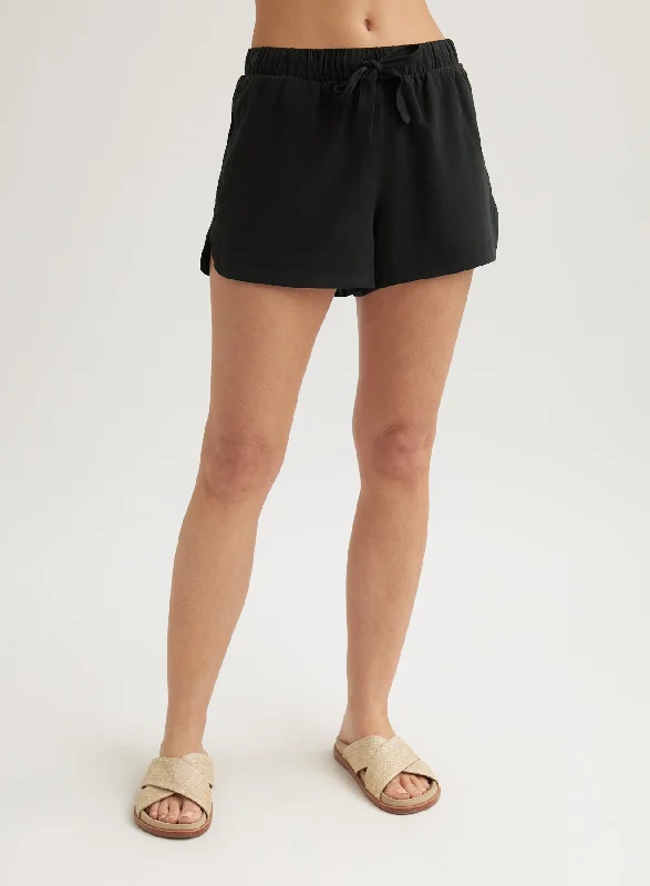 Flexible Joggers-Flowy Dolphin Short - Vintage Black