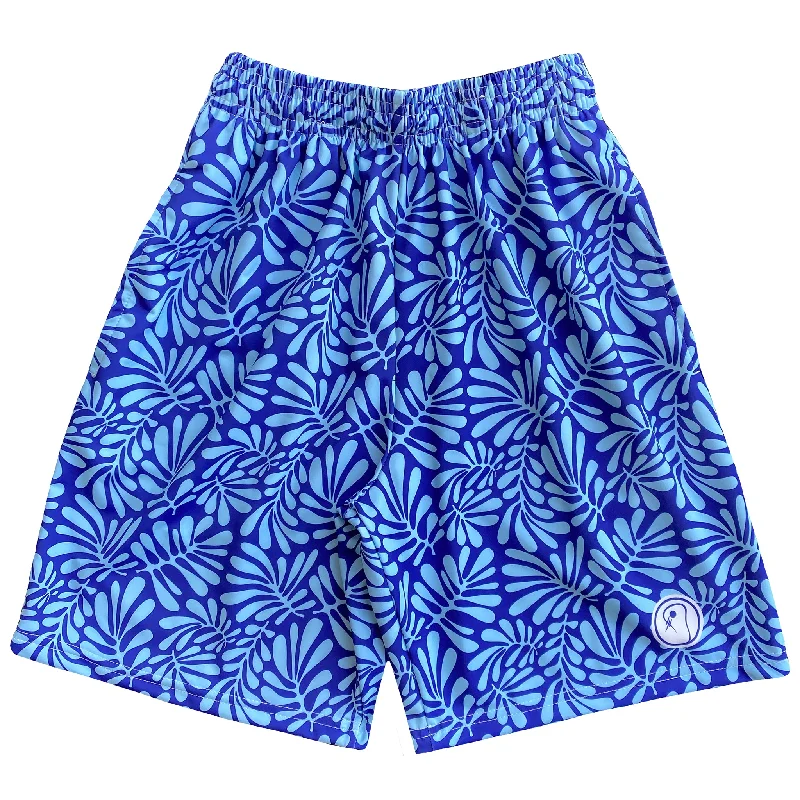 Chino Shorts-Boys Tropical Lacrosse Shorts - Blue