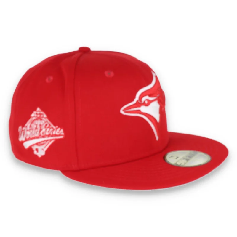 Hiking Outdoor Hat-NEW ERA TORONTO BLUE JAYS 1993 WORLD SERIES SIDE PATCH 59FIFTY FITTED -SCARLET