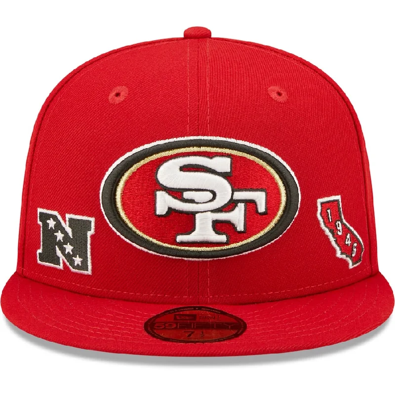 Minimalist Hat-New Era San Francisco 49ers Identity 59Fifty Fitted Hat-Red