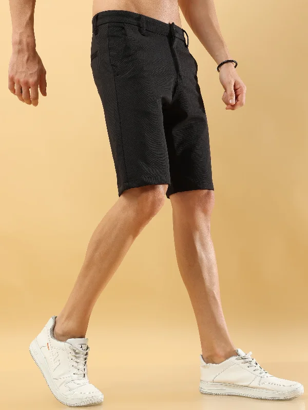 Sweat Shorts-Power Stretch Black Shorts