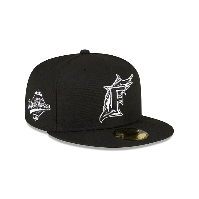 Unique Design Hat-NEW ERA FLORIDA MARLINS 1997 WORLD SERIES SIDE PATCH 59FIFTY FITTED-BLACK/WHITE