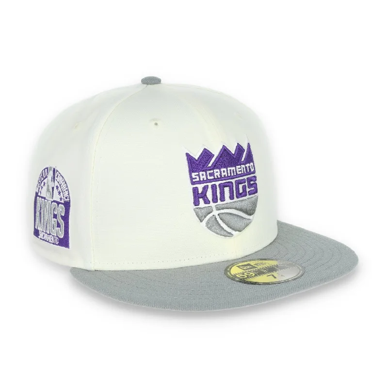 Lightweight Outdoor Hat-New Era Sacramento Kings Retro E1 59Fifty Fitted Hat-Cream/Purple