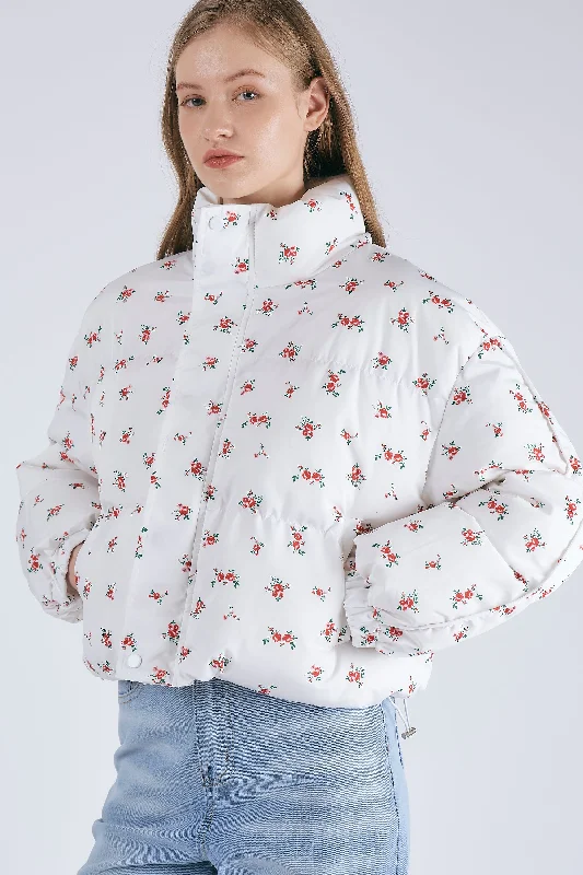 Classic Wool Jacket-Rosie Floral Puffer Jacket