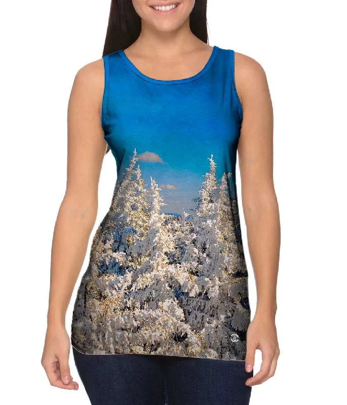 Trendy Tank-Snow Filled Trees