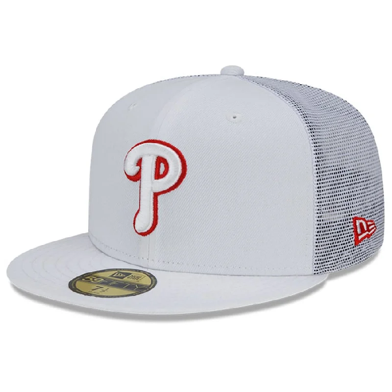 Active Gear Hat-Philadelphia Phillies New Era 2022 Batting Practice 59FIFTY Fitted Hat- White