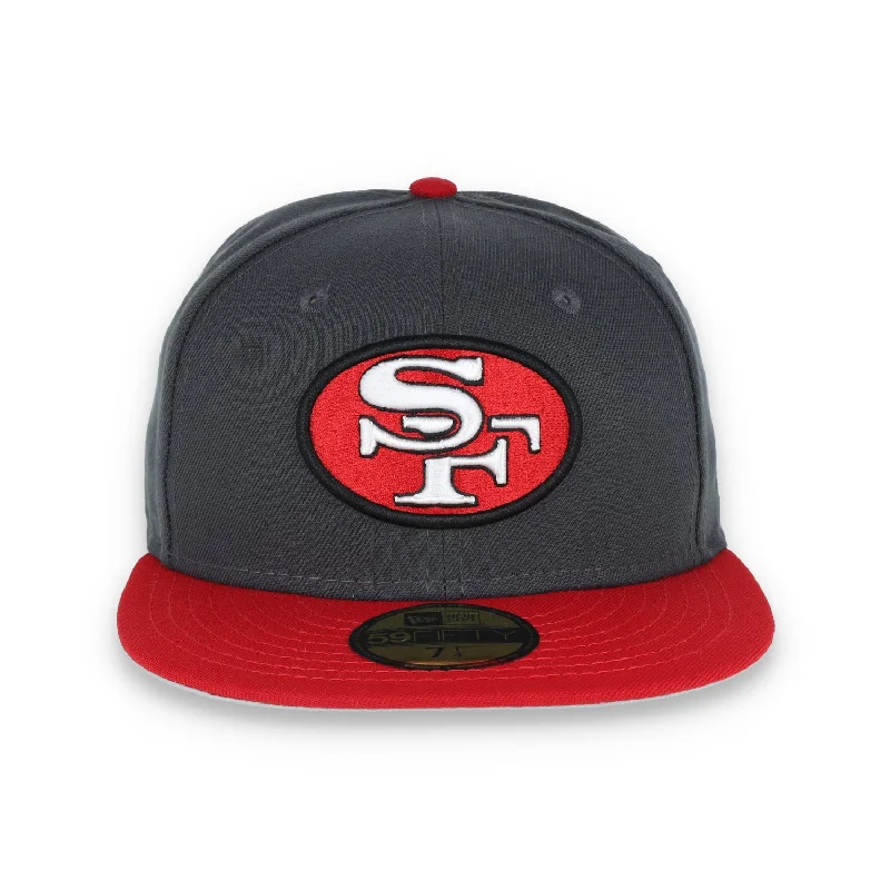 Custom Logo Hat-New Era San Francisco 49ers 59FIFTY Fitted Hat- Grey/Red