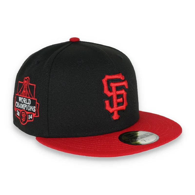 Travel-Friendly Hat-New Era San Francisco Giants World Champions 2014 Side Patch 59FIFTY Fitted - Black/Red