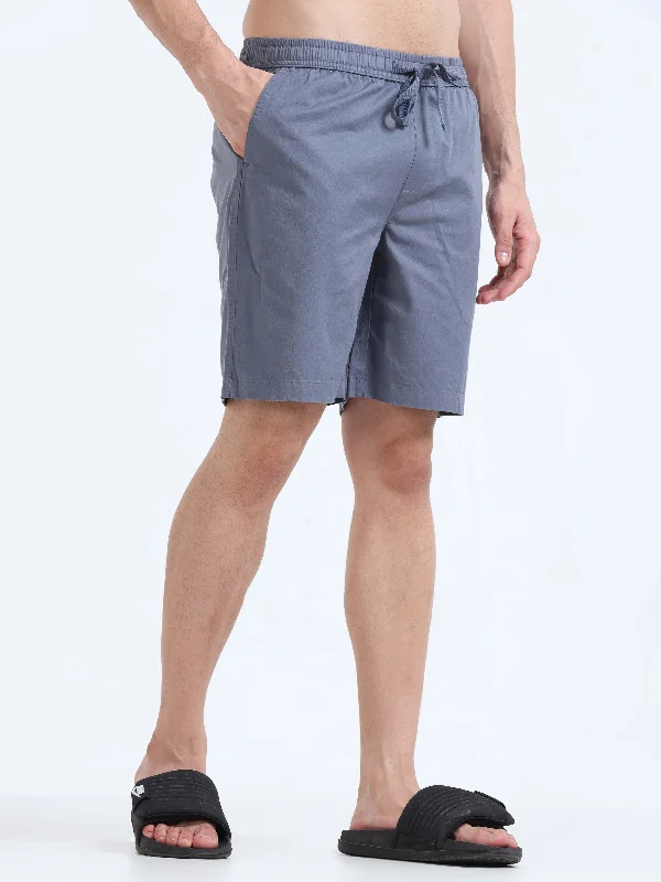 Denim Shorts-Soft Cotton Stone Blue Basic Shorts