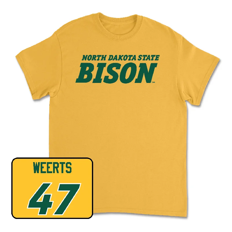 Customizable T-Shirt-Gold Football Bison Tee - Luke Weerts