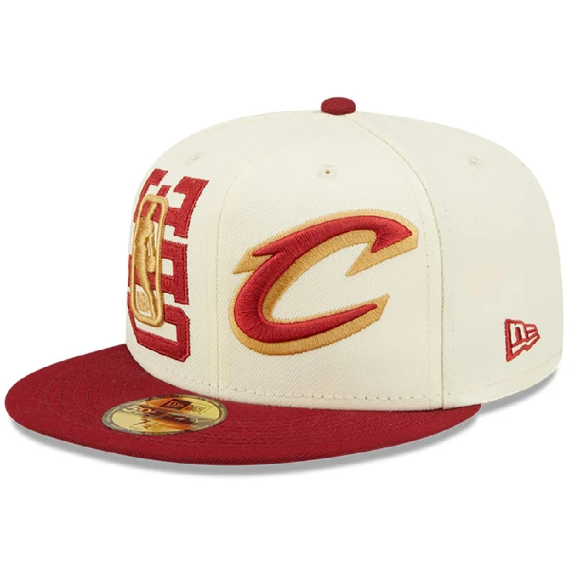 Classic Fisherman Hat-Cleveland Cavaliers New Era 2022 NBA Draft 59FIFTY Fitted Hat - Cream/Wine