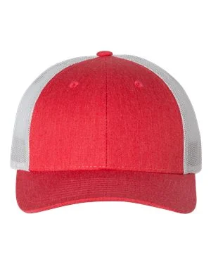 Cool Hat-Low Pro Trucker Cap- Heather Red/ Silver