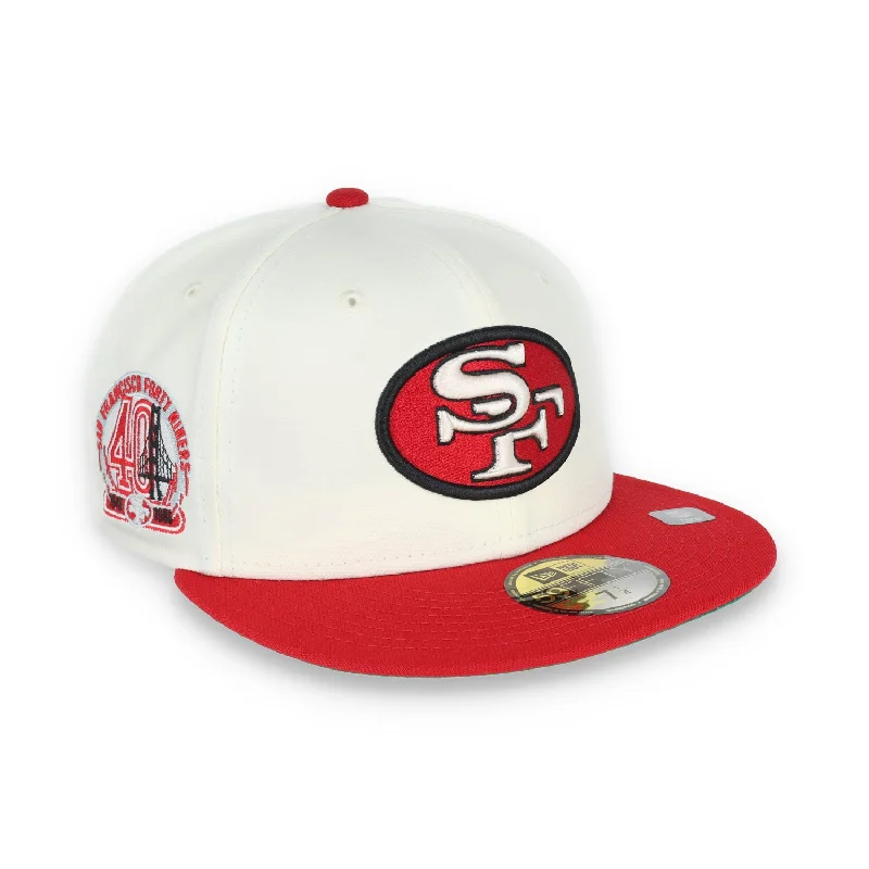 Quilted Hat-NEW ERA SAN FRANCISCO 49ERS 40TH ANNIVERSARY SIDE PATCH 59FIFTY FITTED HAT-CHROME/RED