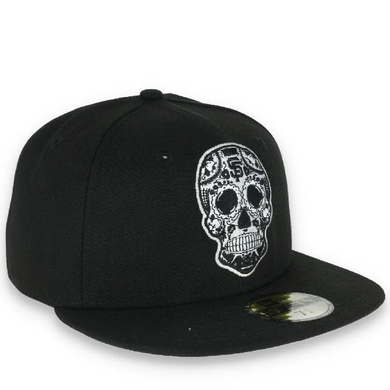 Bold Color Hat-NEW ERA SAN FRANCISCO GIANTS SUGAR SKULL 59FIFTY FITTED HAT-BLACK/WHITE