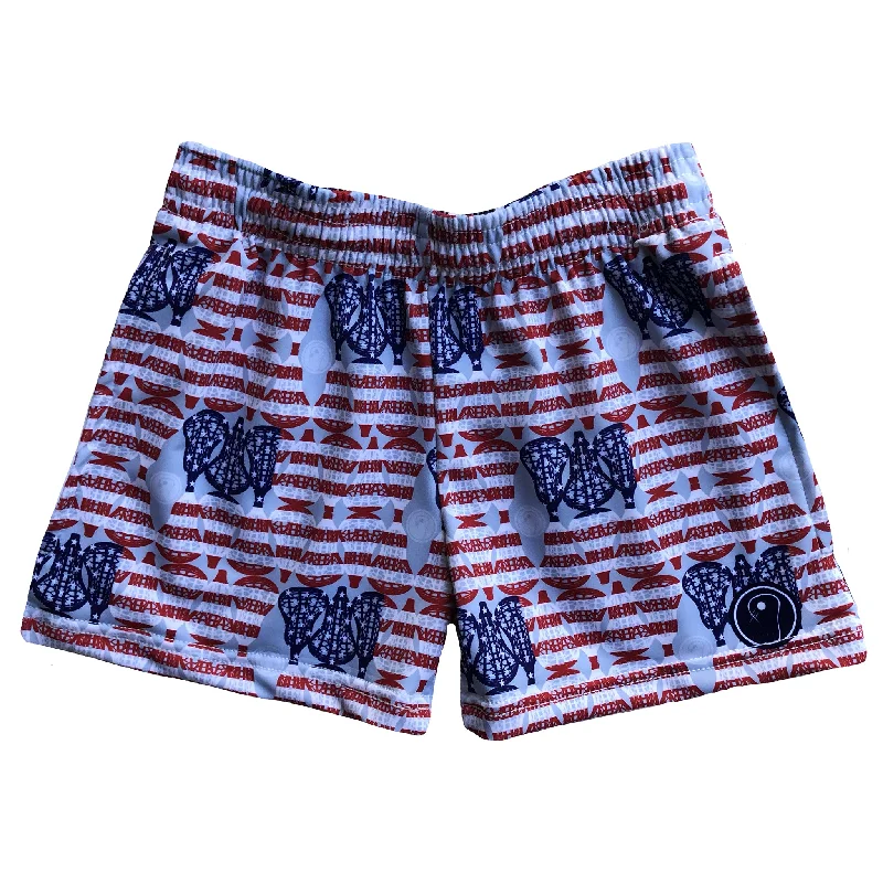 Printed Pattern Shorts-Girls American Lacrosse Shorts