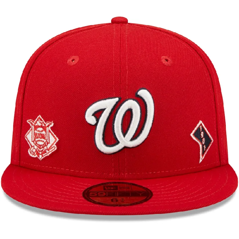 Summer Hat-New Era Washington Nationals Identity 59Fifty Fitted Hat-Red