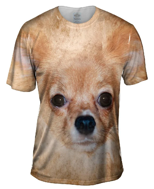 Comfortable T-Shirt-Furry Chihuahua Dog Face