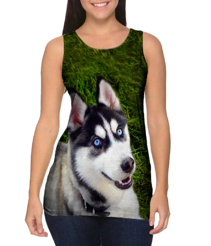 Casual Tank-Smiling Husky