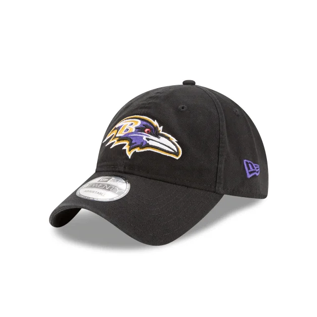 Outdoor Hat-Baltimore Ravens NEW ERA CORE CLASSIC BLACK 9TWENTY ADJUSTABLE HAT