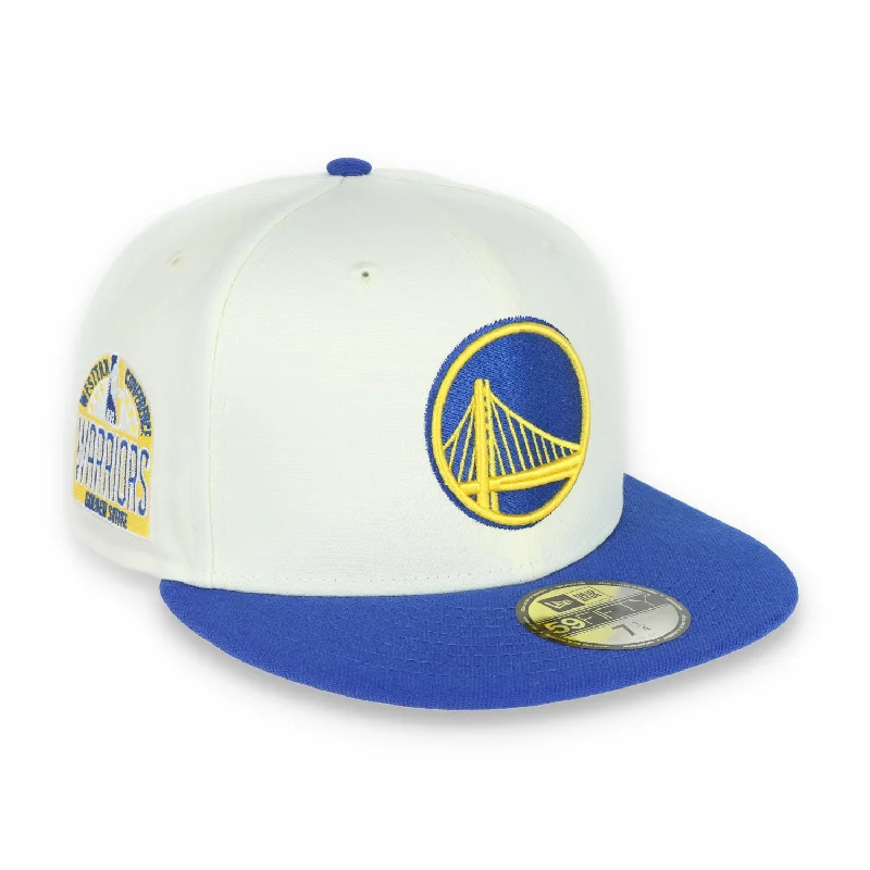 Wool Fedora Hat-New Era Golden State Warriors Retro E1 59FIFTY Hat-Cream/Royal